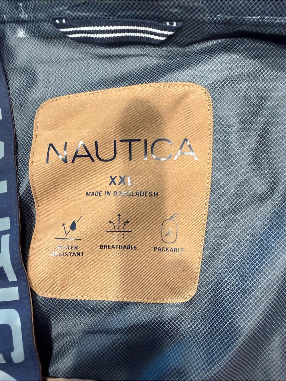 Nautica Navy and Tan Men's Raincoat